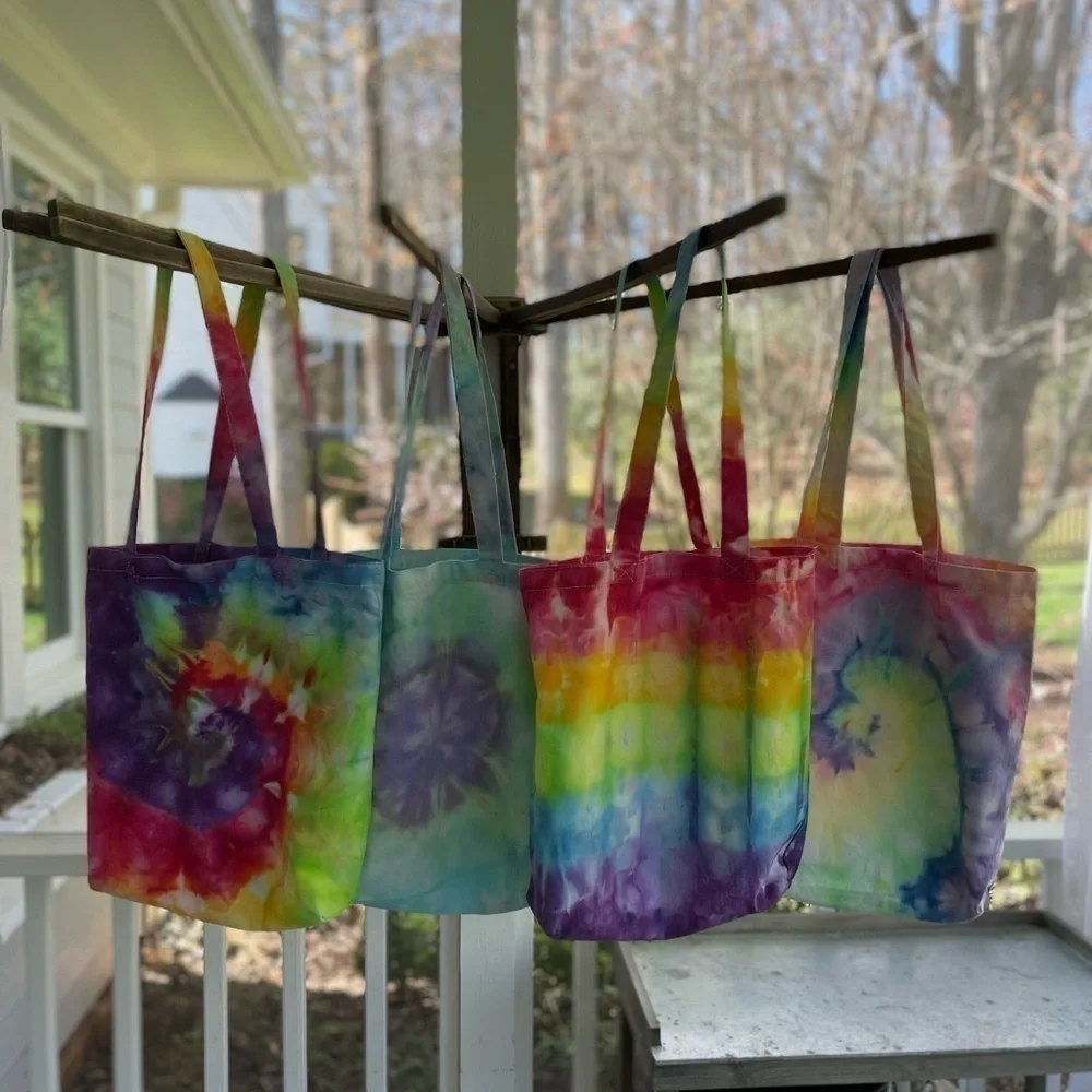 Beautiful hand crafted tie dye canvas heavy duty bag